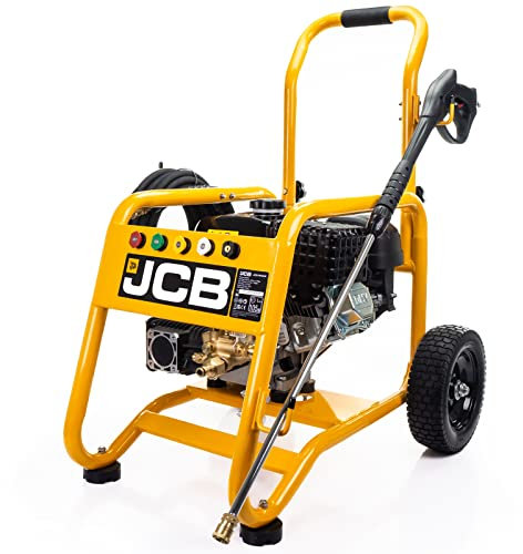 JCB Petrol Pressure Washer, 3100psi / 213bar, Powerful 7.5hp Jcb Petrol Engine, Triple Ar Pump, Quick Release Connectors with 5 Nozzle, Puncture Proof Tyres, 3 Year Warranty