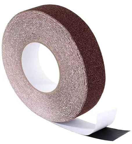 Nastro adesivo antiscivolo, 20 m, strisce antiscivolo, colore marrone, antiscivolo, strisce adesive di sicurezza per scale, sgabelli e scale e aiutano a sostituire le unghie degli animali domestici