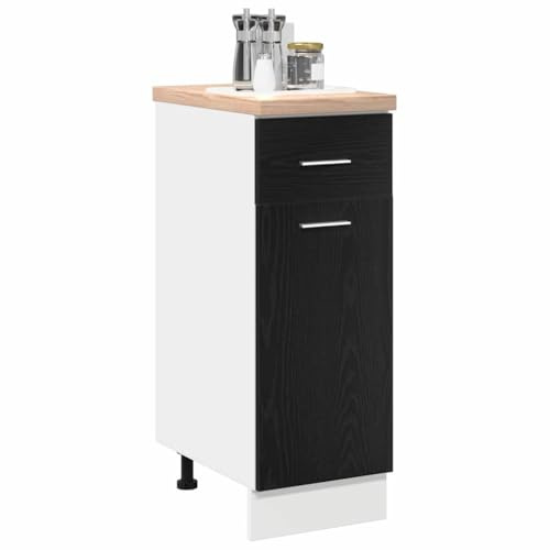vidaXL Mueble Colgante con cajón Roble Negro 30 x 46 x 81,5 cm, Amplio Espacio, Muebles de Cocina Modernos, Utilidad Duradera, diseño Rectangular, soluciones Inteligentes para organización