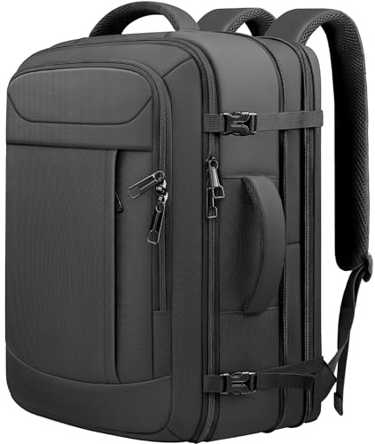 Extra Large Travel Backpack with LifetimeWarranty, Expandable Carry On Backpack with Waterproof Wet Pocket for Men Women, Anti-Theft TSA Flight Approved 18 Inch Laptop Duffel Bag for Travel, Black