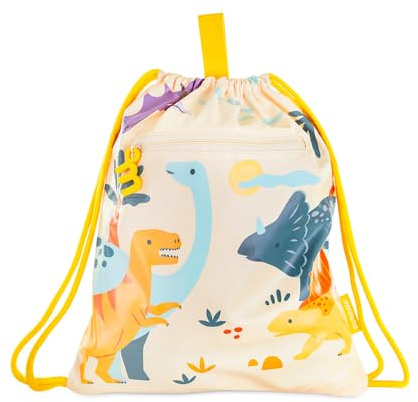 Miniland - Mochila Saco Infantil, Mochila Guarderia Niños, Impermeable, Resistente, Cómoda y Divertida. Vuelta al cole o guardería (Jurassic)