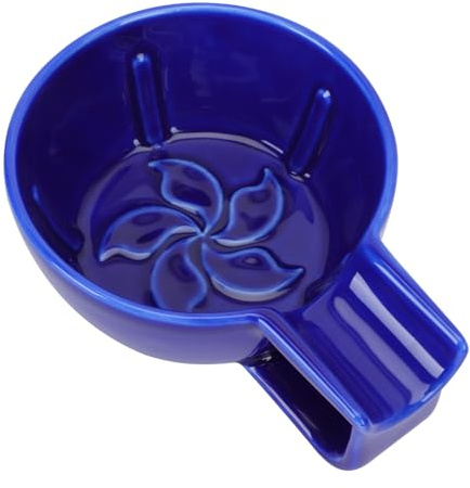 TOYZFRIENDY Cuenco de Cerámica para Jabón de Afeitar Resistente y Duradero Borde Redondeado sin Cortes Taza para Espuma de Afeitado para Hombres Diseño Elegante Azul