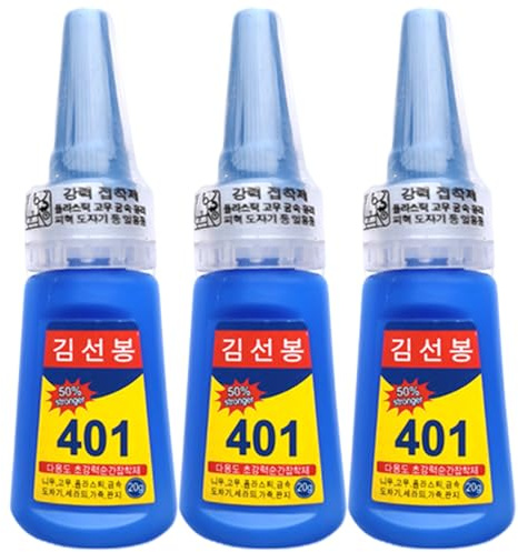 Colle 401 3 pièces Super colle polyvalente adhésif instantané haute résistance séchage rapide et faible blanchiment a