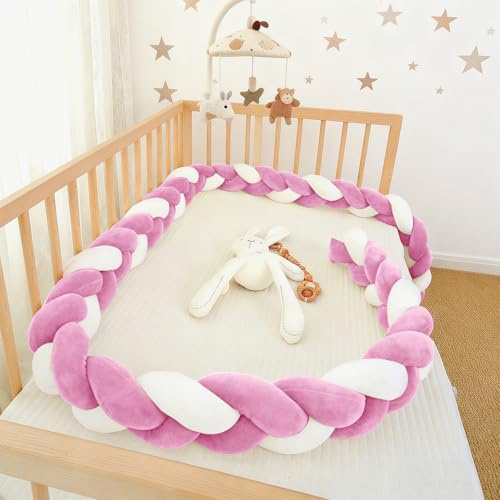 GYCS 3 Hilos Cojines Infantiles Chichoneras Cuna Trenza Almohada Serpiente De Nudo Parachoques Anticolisión Chichonera Adecuado Cojines Cama Decorativos Alfombra Anticolisión,A21,250cm