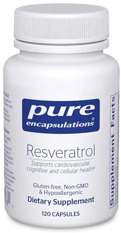 Pure Encapsulations Resveratrol - Cardiovascular, Cellular Health & Memory Support* - 40 mg Trans-Resveratrol - Antioxidants Supplement - Gluten Free & Non-GMO - 120 Capsules