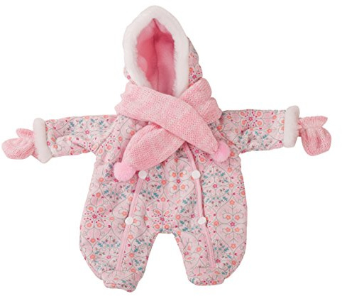 Götz 3402278 Schneeanzug warm eingepackt – Overall – Winterset Puppenbekleidung Gr. S – 3 teiliges Bekleidungs – und Zubehörset für Babypuppen 30 – 33 cm