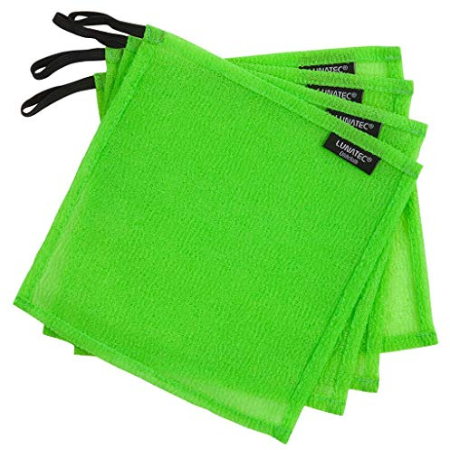 LUNATEC® Odor-Free Kitchen Dishcloths. A Scrubber and scouring pad for All Surfaces. Safe for Non-Stick. (4-Pack)