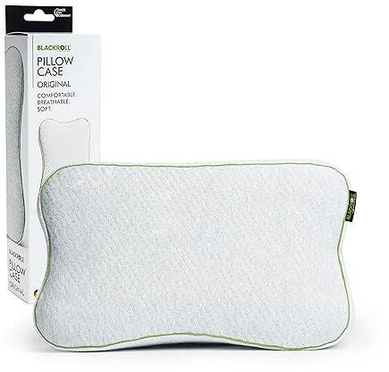 BLACKROLL® PILLOW CASE ORIGINAL, Kissenbezug 30 x 50 cm für RECOVERY PILLOW, atmungsaktiver Kopfkissenbezug aus weichem Material, formstabile Kissenhülle ohne Faltenbildung, Made in Germany, Weiß/Grün