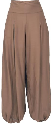 GURU SHOP Boho Pluderhose, Muckhose, Haremshose - Khaki, Damen, Size:S/M