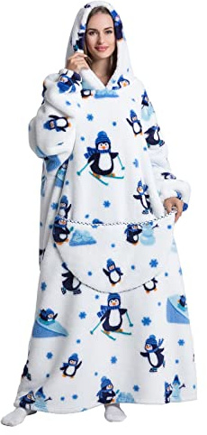 JOREAY Extra Larga Manta de Gran Tamaño con Capucha, Manta de Forro Polar para Mujeres Adultas, Sudadera Gigante Esponjosa con Capucha para Adolescentes