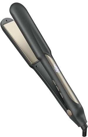 Infiniti PRO CONAIR Tourmaline Ceramic 1 ¼-Inch Flat Iron Digital Hair Straightener, 1 ¼-Inch Flat Iron to Straighten or Curl, 5 Heat Settings, for All Hair Types and Textures, Dark Gray