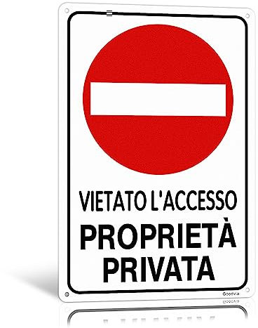 Cartello Proprietà Privata Alluminio Divieto di Accesso 20x30cm (A4) Vietato l Accesso Proprieta Privata Cartelli Sicurezza