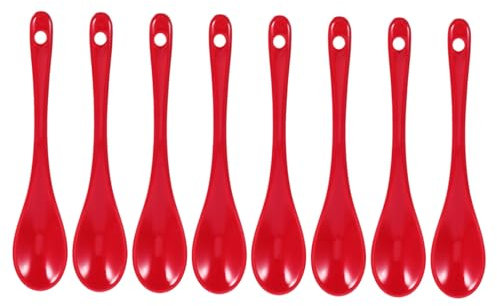 BESTonZON Ensemble de 8 Cuillères en Céramique Élégantes pour Soupe Café Thé Dessert Glace Vaisselle Résistante à La Chaleur