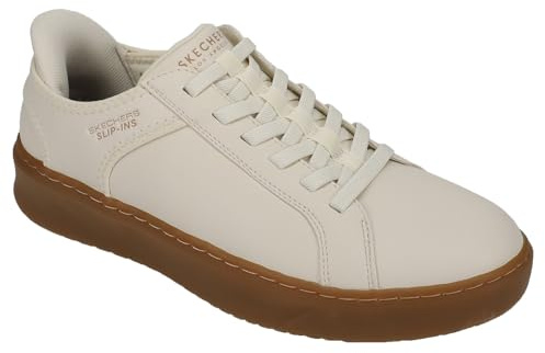Skechers Court Break-Double Vented Hands Freee Slip-ins Sneaker da Uomo, Naturale, 44 EU