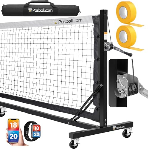 Posboll Pickleball Net Portable Outdoor,22FT Regulation Pickleball net