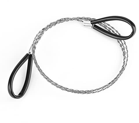 Milltrip Sierra de Alambre de Acero inoxidable: Sierra de Cadena de Cuerda de Supervivencia para Acampar y Emergencias, Herramienta de Rescate Al Aire Libre con Manijas Ergonómicas