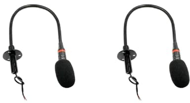 Qsvbeeqj Micrófono de cuello de cisne de metal de alta sensibilidad -32 dB ± 3 dB, 2,2 KΩ de impendencia para presentaciones en vivo, anuncios de vehículos, micrófono sin enchufe