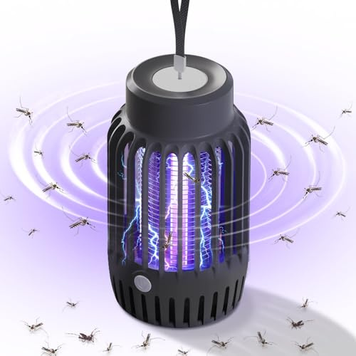 Lampada antizanzare, dispositivo elettrica per insetti con luce notturna 2 in 1, potenti trappole per il controllo dei parassiti per interni ed esterni