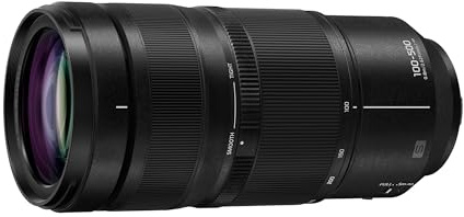 Panasonic LUMIX S-R100500E 100-500 mm F5-7.1 O.I.S. L-Mount Objektiv, Vollformat-Telezoom, 0,8 m Naheinstellgrenze, anpassbarer Fokusring, wetterfest, Schwarz