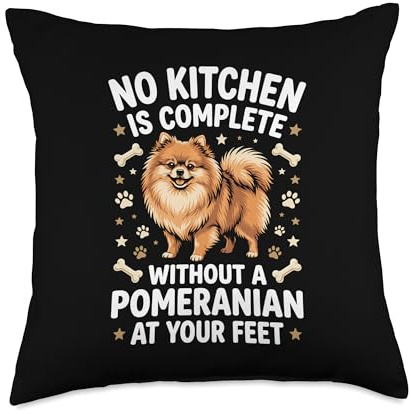 Pomeranian Lover Cute Pom Dog Owner Breeder Humor Quote Throw Pillow