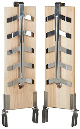 Relaxdays - Juego de 4 Tablas de salmón, planchas para Fumar, Madera de Cedro, 46 x 15,5 cm, Fijaciones inclinables en INOX, Nature