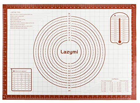 Extra Grande Tapete de silicona antiadherente para hornear con Medidas 71×51cm,Tapetes para amasar,Estera para pastelería Fondant Pasta Pizza Pan Pastel Galletas, Reutilizable,Rojo