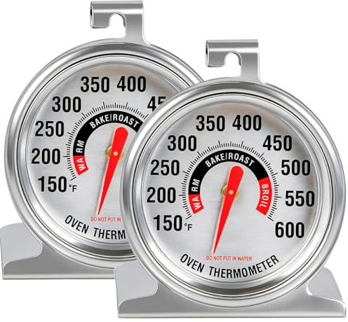 Efeng Large Dial Oven Thermometer(2 Pack) for Gas Oven and Electric Oven - Best NSF-Approved accurately Easy-to-Read Large Number dial Without Color Fading After Long time Cooking