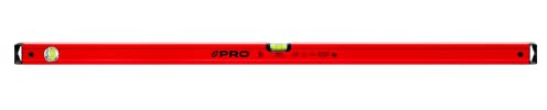 PRO600 Livella a Bolla 120cm con Profilo Ergonomico - ERS+ (Easy Reading System) Livella bolla e precisa con tappi di chiusura antiurto - Colore Rosso
