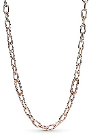 PANDORA ME Link Chain Halskette 50cm mit 14 Karat rosévergoldeter Metalllegierung, Kompatibel mit PANDORA ME Armbänder, Höhe: 6mm, 389685C00-50