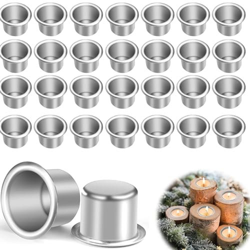 30 pezzi Mini portacandele in metallo con inserti per candele in metallo, per candele, candele di compleanno, candele di albero, candele a piramide, candele da tavola e lumini