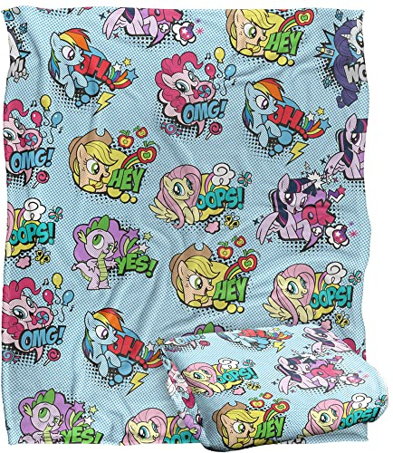 My Little Pony Blanket, MLP Pop Art Pattern Silky Touch Super Soft Throw Blanket 152 x 127 cm