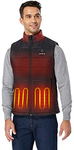 ORORO Men's Heated Gilet with Power Bank, Heated Vest Men Up to 10 Hours of Warmth (Charger Not Included) (Neutral Black,XL)