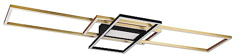 Trio Leuchten LED Deckenleuchte Irvine 620010408, Metall Messing matt, inkl. 60 Watt LED, Fernbedienung, Dimmer, Nachtlicht