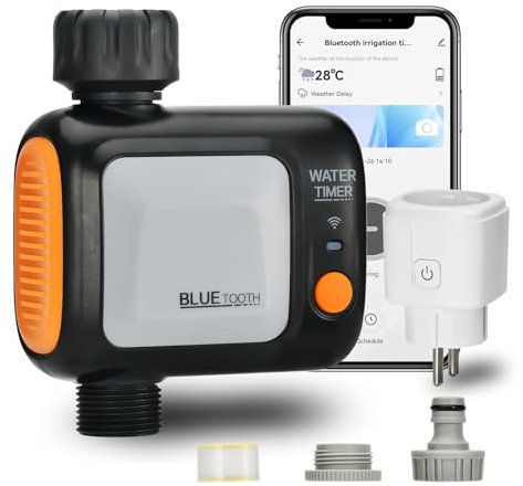 Johgee WiFi Water Timer, Smart Irrigation Sprinkler Timer with WiFi Hub, Hose Timer with Rain Delay for Garden Lawn, Garden Watering System with APP Control/Automatic/Manual, Work with Alexa