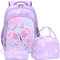 Schulrucksack Mädchen Kinderucksack Schmetterling mit Perlen Rucksack Kinder Mädchen Schulranzen 3 TLG. Schultaschen mit Lunchtüte Federtasche