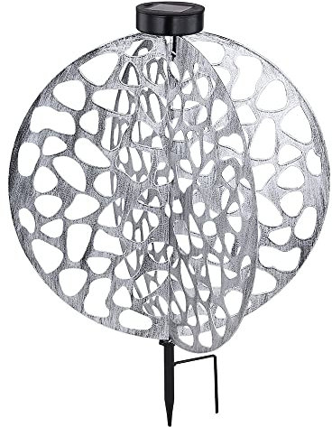 GLOBO Lampada solare a picchetto orientale, lampada decorativa da giardino, in metallo, per esterni, 1 LED bianco caldo, 40 x 40 x 51 cm