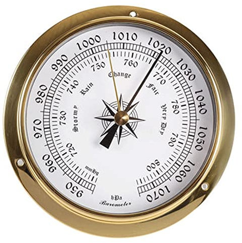 Traditionell barometer, barometer termometer, polerad mässing väggdekor