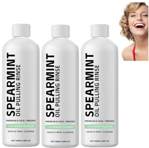 Enjuague bucal con aceite blanco, con aceite de menta, limpieza profunda, suave y eficaz, ideal para dientes y encías