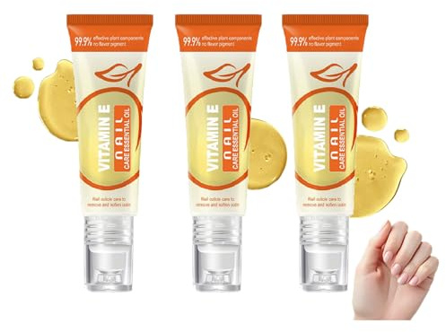 3 Pcs Vitamin E Nail & Cuticle Oil, Cuticle Oil for Nails Strengthener and Growth, Hydrating, Moisturizing, Repaired Cuticles, Softener Nail Strengthener, Non-Greasy, Fast-Absorbing for Thin Nail