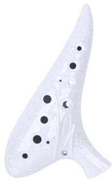 Ocarina 12 hål Ocarina Alto C nyckel 12-håls instrument lätt för nybörjare harts (vit)