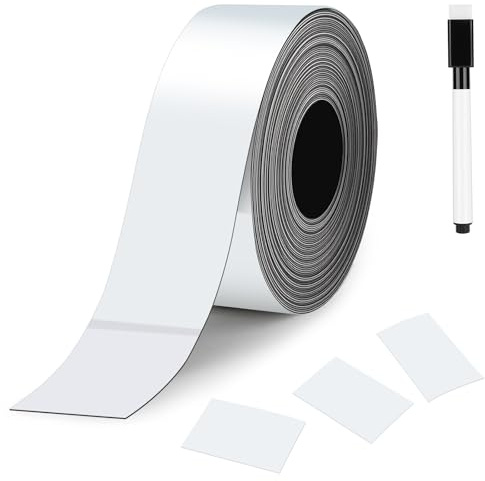 Alaoo Bandes Etiquette magnétique, Inscriptibles Effaçables 2.5cm x 8m