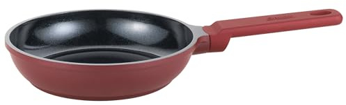 Spring PURE Mini Frying Pan, Diameter 16 cm, Dark Red, Coated Aluminium Pan with Mineral Non-Stick Coating, PFAS-Free, Induction Base, All Hob Types, Heat-Insulated Handle