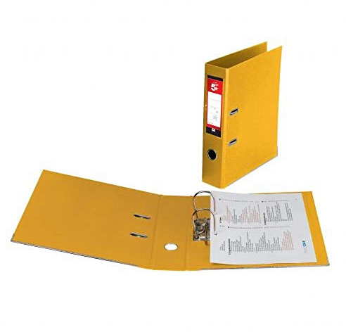 5 Star Office Lever Arch File Polypropylene Capacity 70mm A4 Yellow [Pack 10]