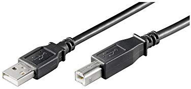 goobay USB AB 300 HiSpeed Black 3m - Cable USB A/B Negro, 3m, Impresora