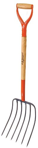 A.M. Leonard Forged 6 Tine Manure Fork 30 Inch D Grip Ash Handle