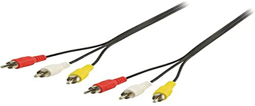 Valueline 5.0 m 3x Male to Male RCA AV Cable - Black