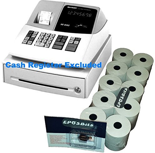 EPOSBITS® Brand **Essentials Pack** for Sharp XE-A102 XEA102 XEA-102 Cash Register (10 Rolls + 1 Ink)