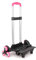 PROTAURI Faltbarer Trolley Wagen für Schultaschen - Rädern-Handwagen für Kinder, Schüler Gepäck Reisen-Handwagen mit Schnallen (6 Räder Rosa)