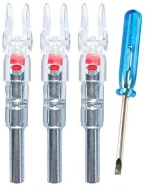 Deeabo Luminous Arrow Nocks, 3 Stück Hunting Shooting Fit, 6,2 mm Pfeilschaft beleuchtet Bogen LED Glowing Arrow Nock Tail, Rot