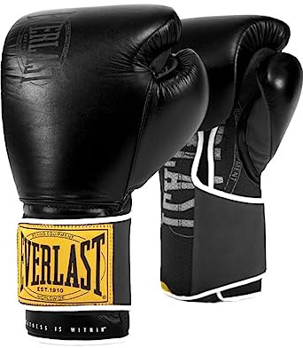 Everlast Unisex- Erwachsene Boxhandschuhe 1910 Classic Trainingshandschuhe, Schwarz, 12oz